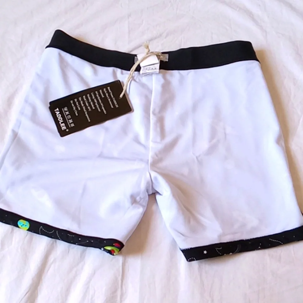 Taddlee Men Swim Brief Boxer Shorts Black Surf Board Shorts Trunks Size S